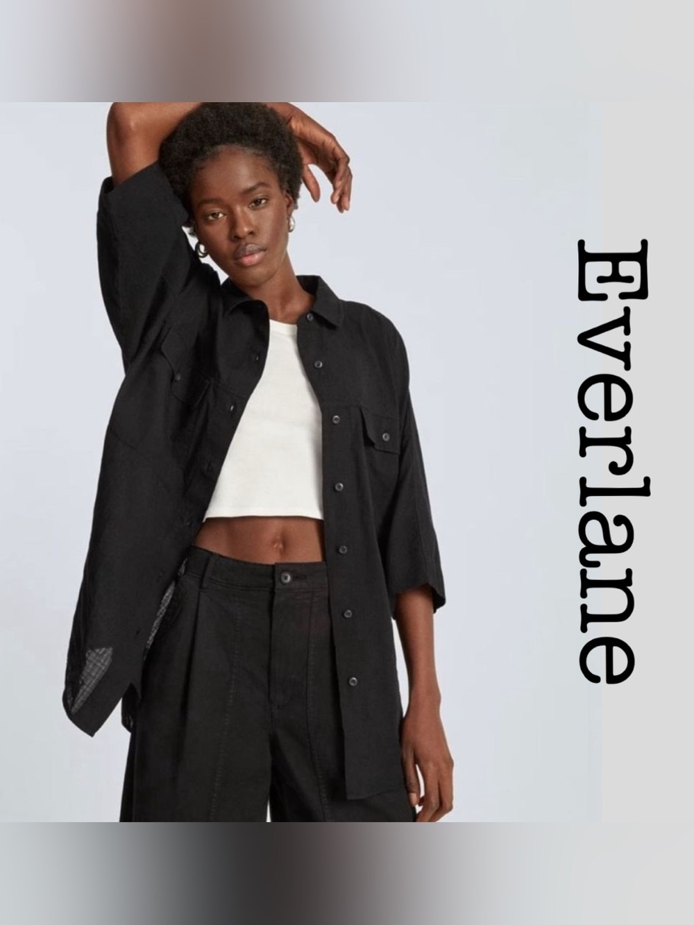 Everlane The Cotton Tourist Shirt Black Size S